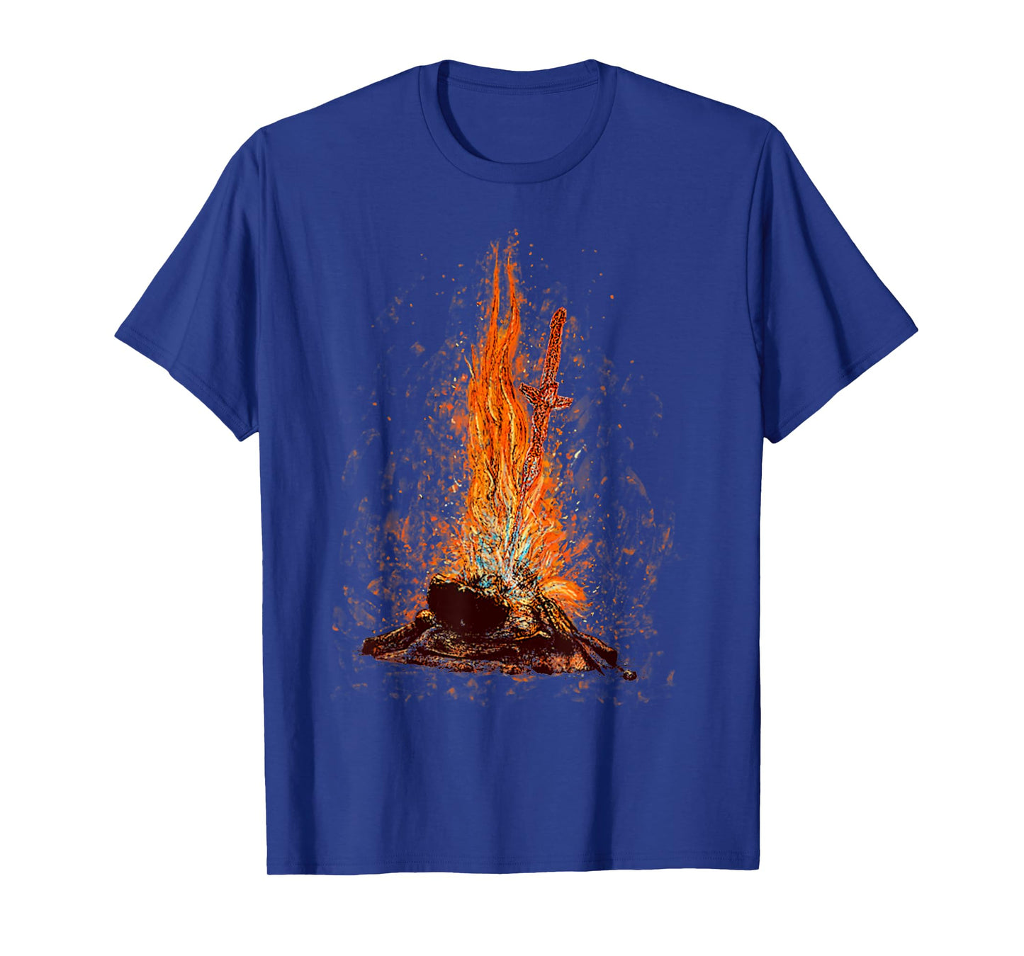 Retro Basic Bonfire Of Souls Funny Flame Sword T-Shirt