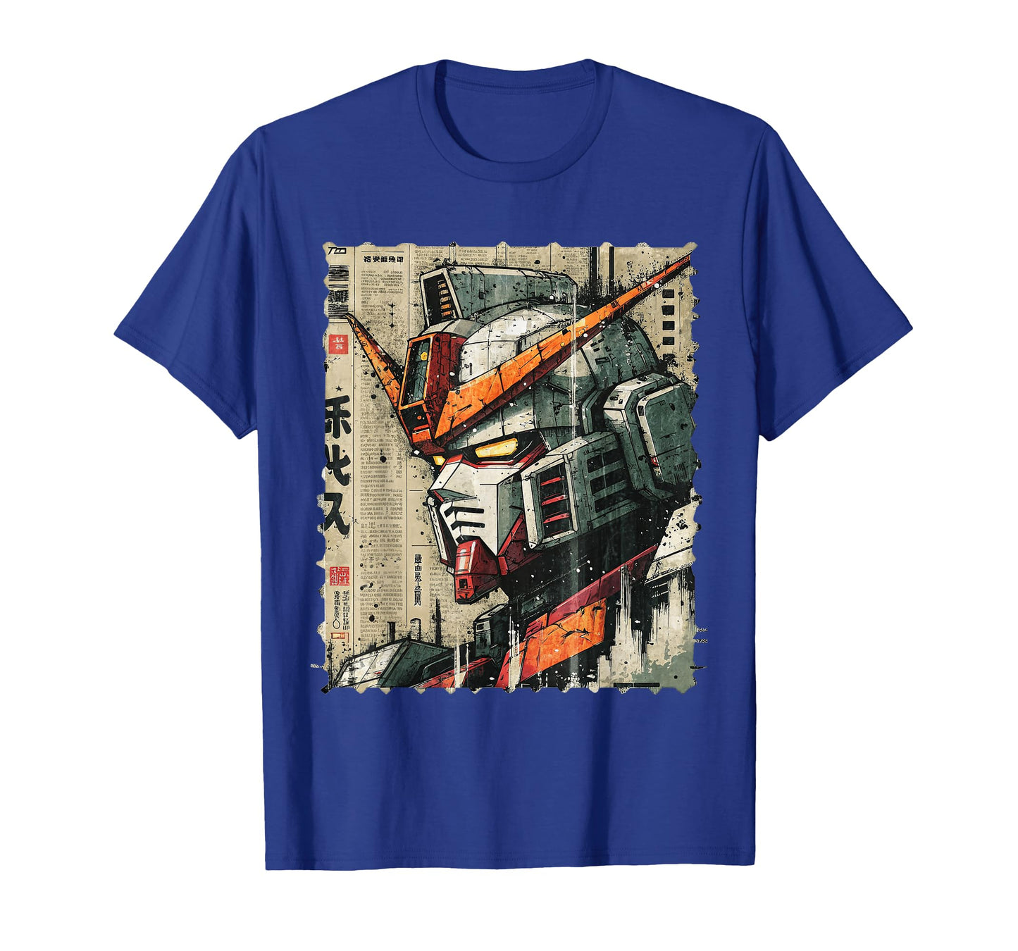 Japanese Mecha Robot Head Vintage Anime Art Mens Boys Kids T-Shirt