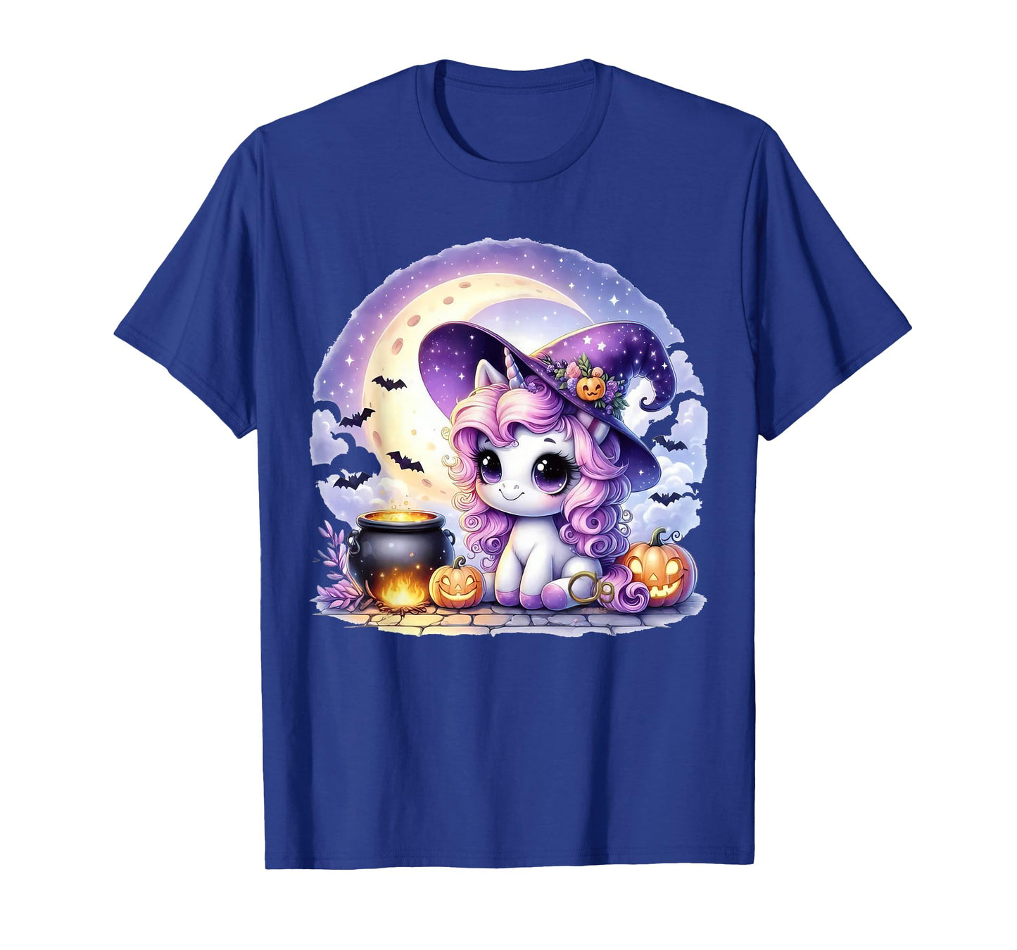 Cute Witch Unicorn Jack O’Lantern Halloween Girls Tees T-Shirt