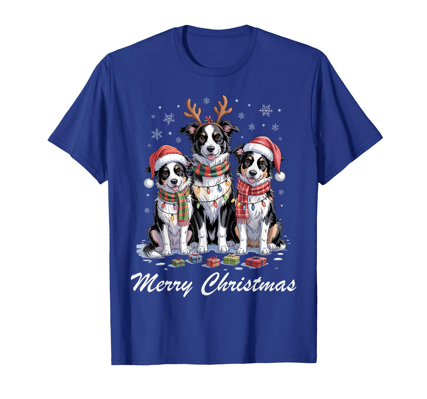 Border Collie Merry Christmas Funny Dog Lover Holiday Pajama T-Shirt