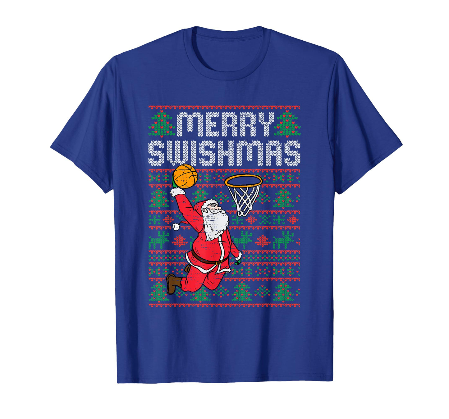 Basketball Ugly Christmas Xmas Santa Sports Men Boys Kids T-Shirt