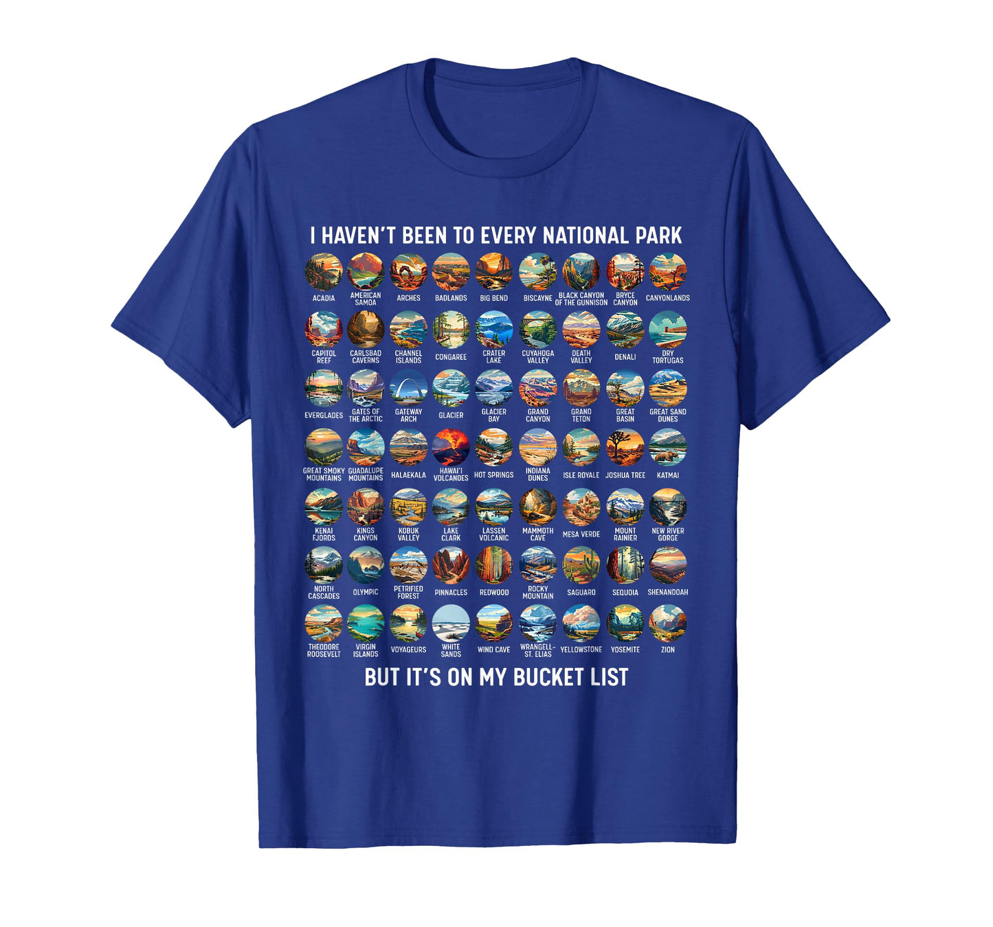 All US National Park Checklist Bucket List Of National Parks T-Shirt