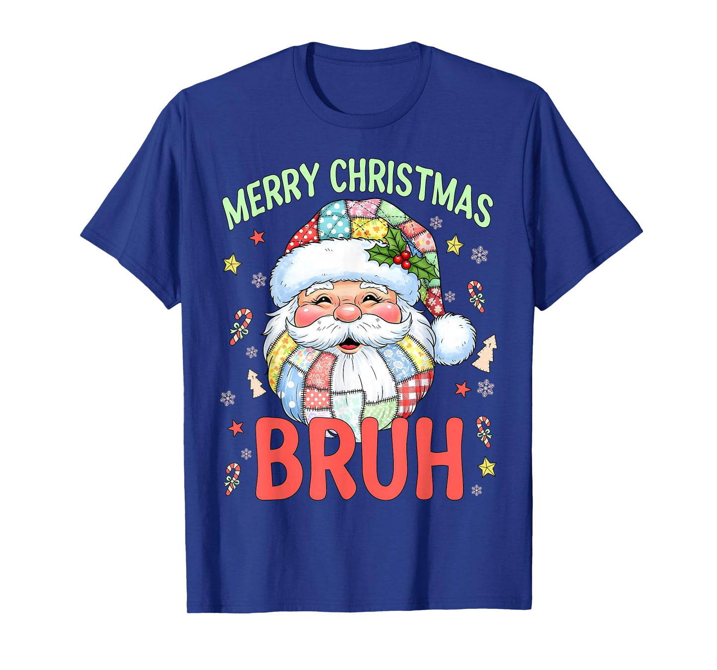 Merry Christmas Bruh Funny Santa Claus Retro Men Women Kids T-Shirt