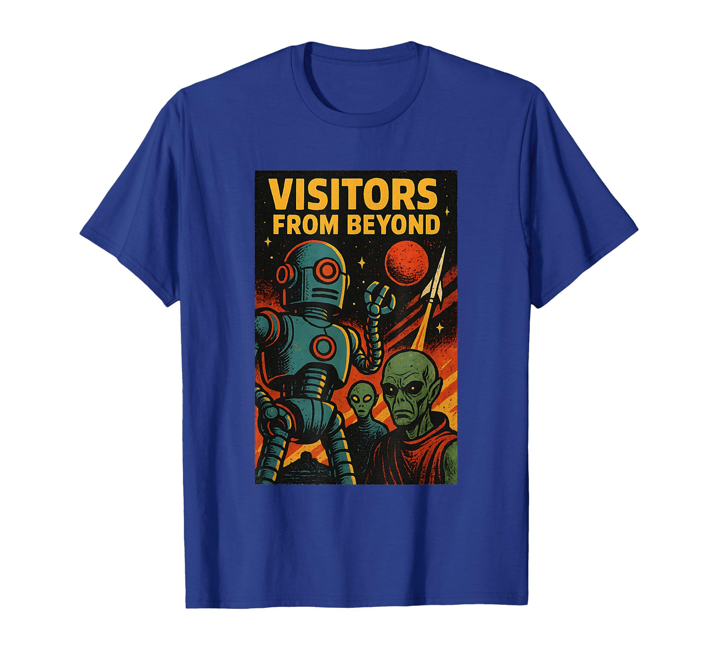 Vintage Sci-Fi Alien Robot Movie Poster Visitors From Beyond T-Shirt