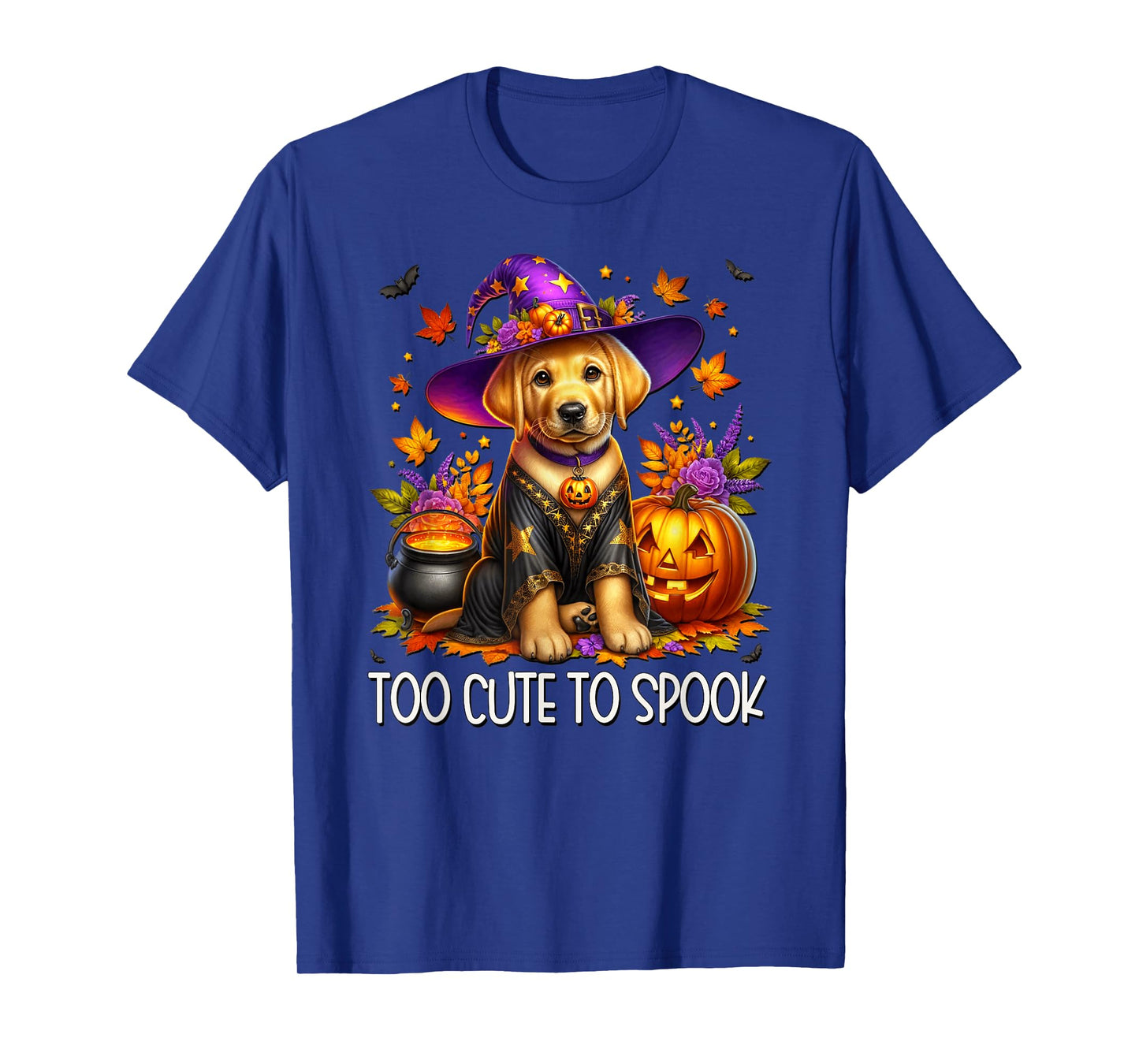 Cute Halloween Golden Retriever Puppy is Too Cute to Spook T-Shirt