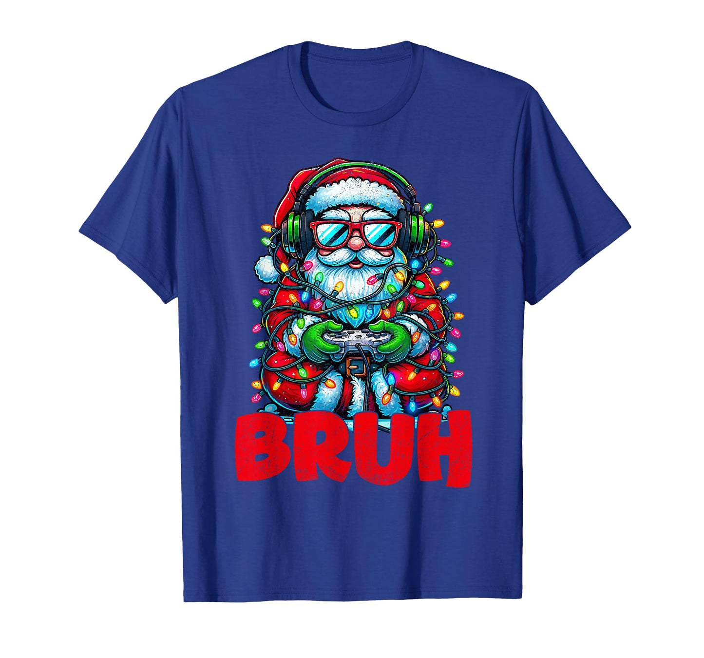Bruh Christmas Santa Claus Gamer Video Game Xmas Pajamas T-Shirt
