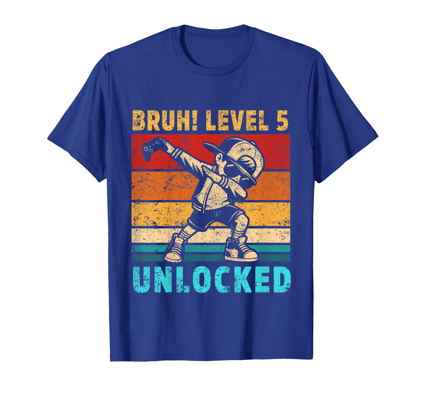 Kids 5 Year Old Birthday Dabbing Boy Bruh 5th level unlocked T-Shirt
