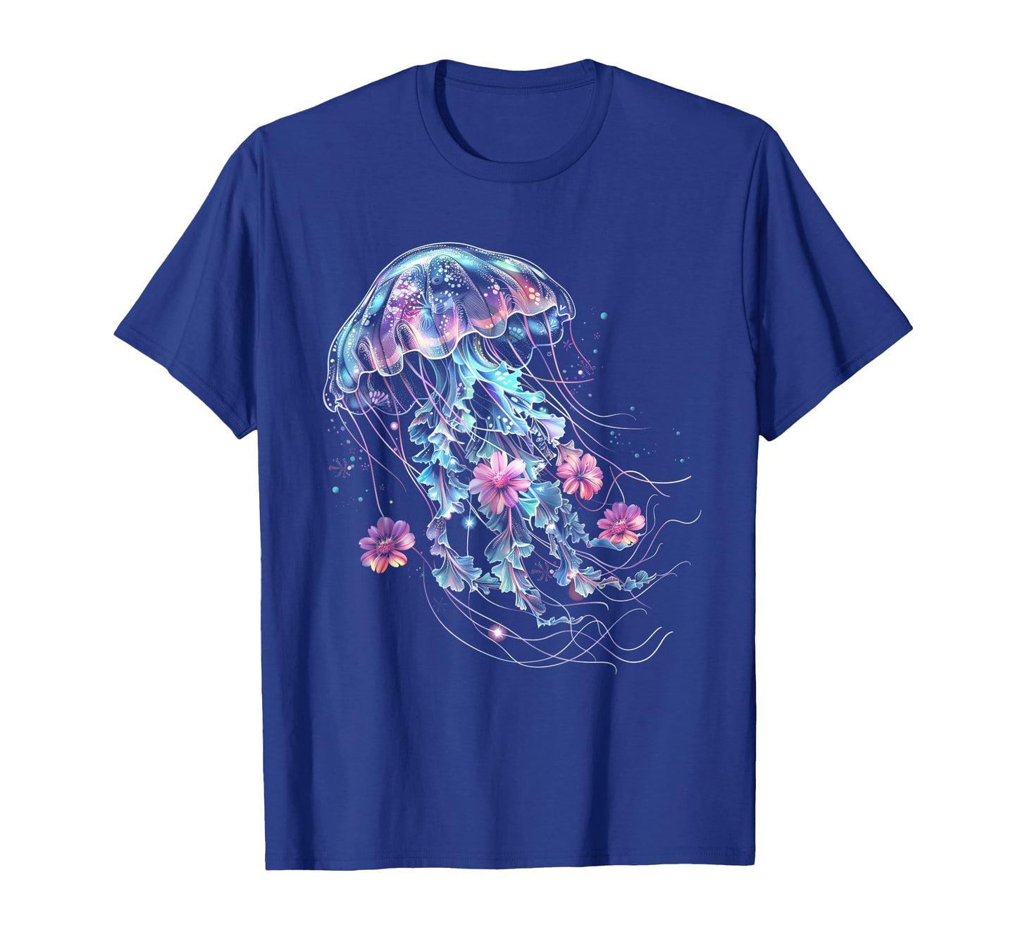 Jellyfish Flowers Vintage Floral Scuba Diving Surf T-Shirt