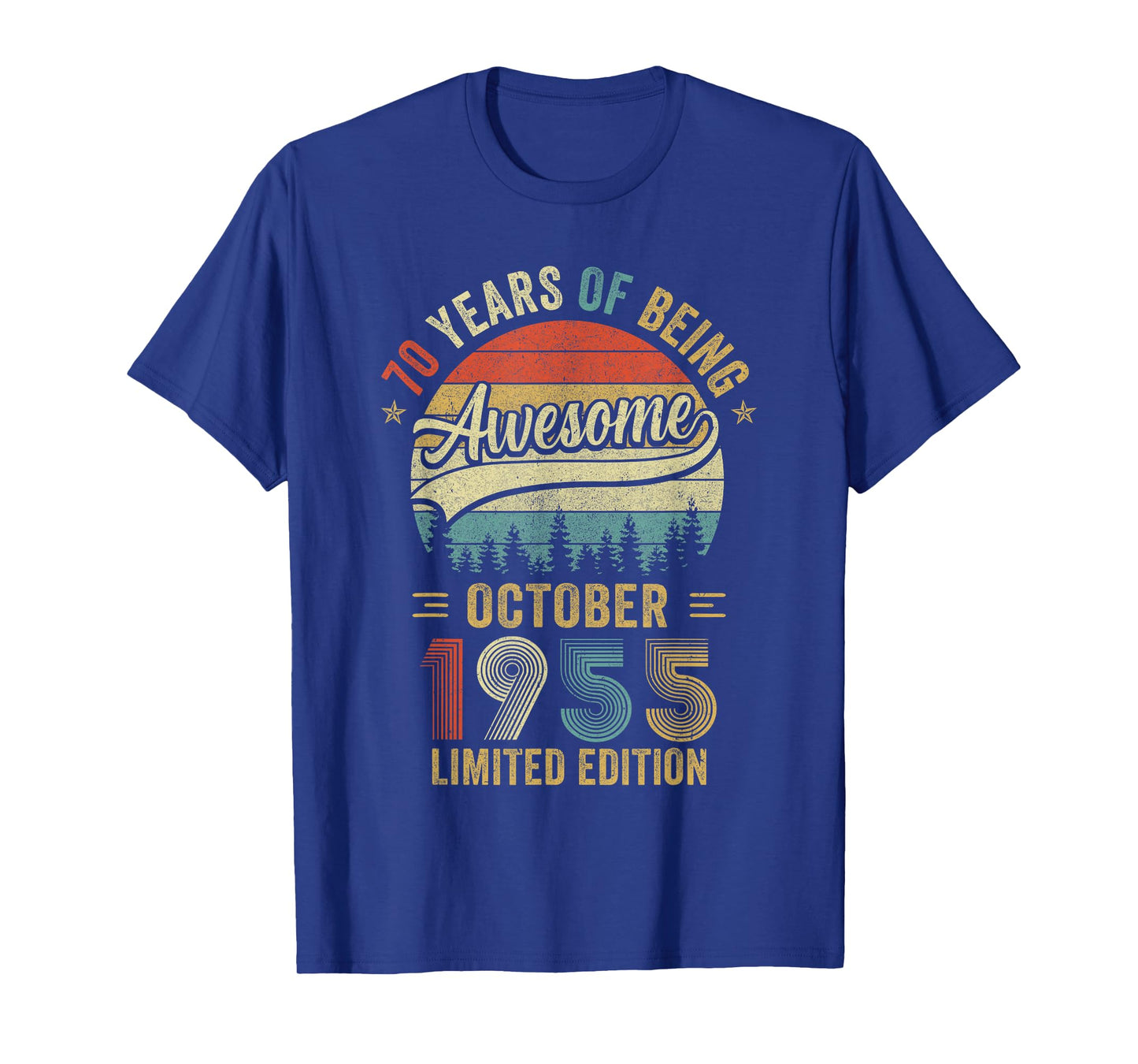 Vintage October 1955 Old 70Th Birthday Men Women T-Shirt