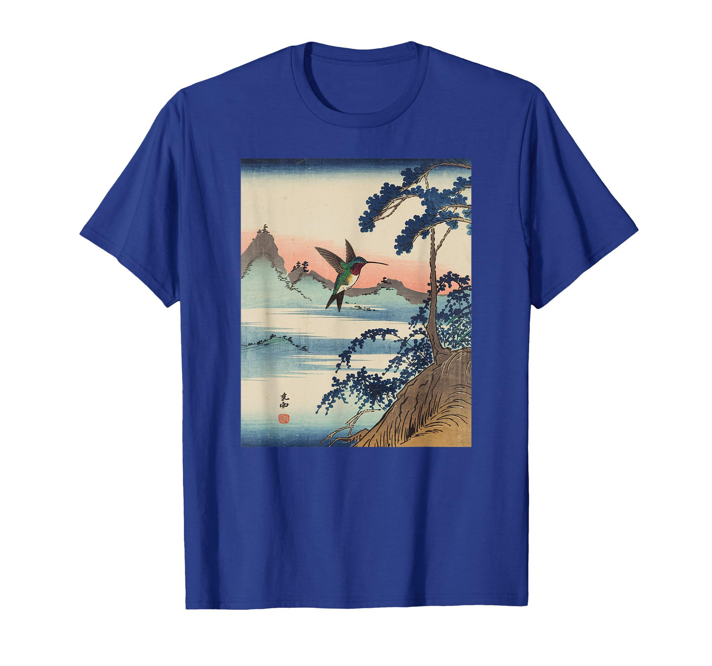Japanese Art Hummingbird Kyosai Vintage Japan Artwork T-Shirt