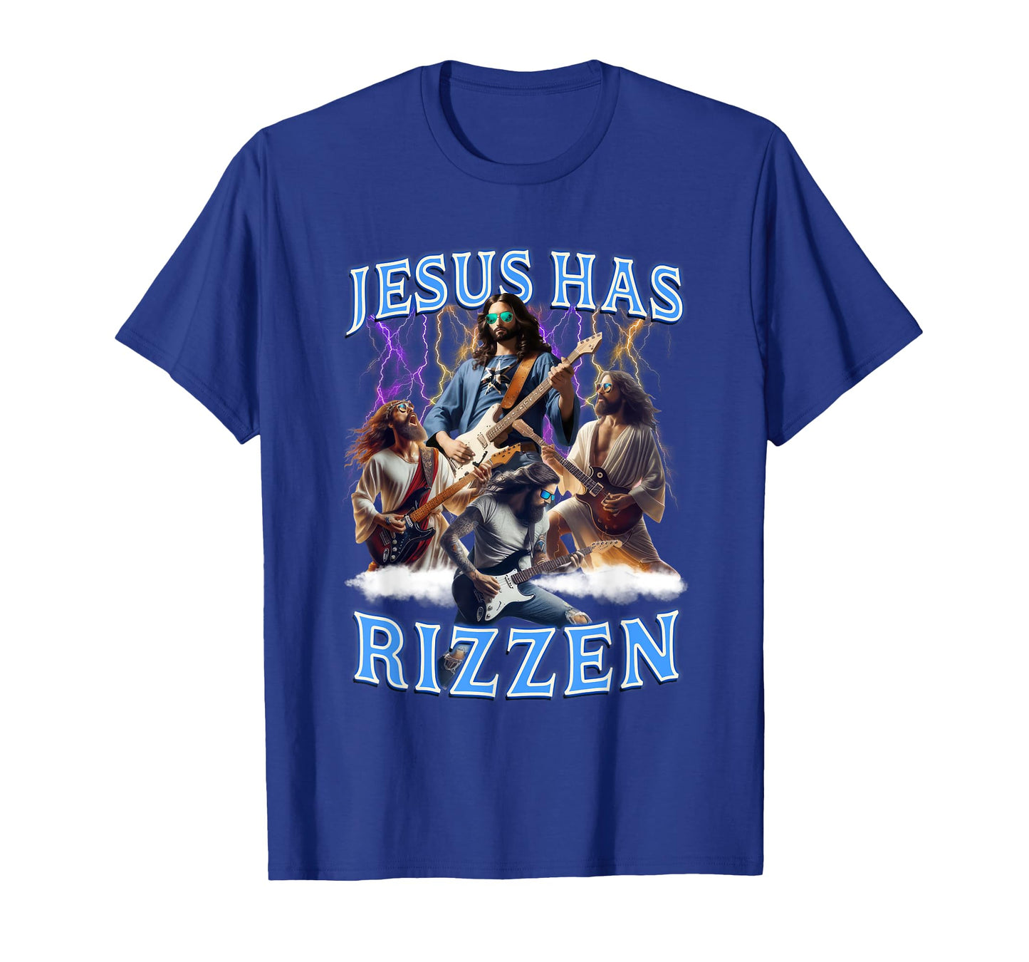 Jesus Has Rizzen Vintage Christian Electric Guitar Jesus Men T-Shirt