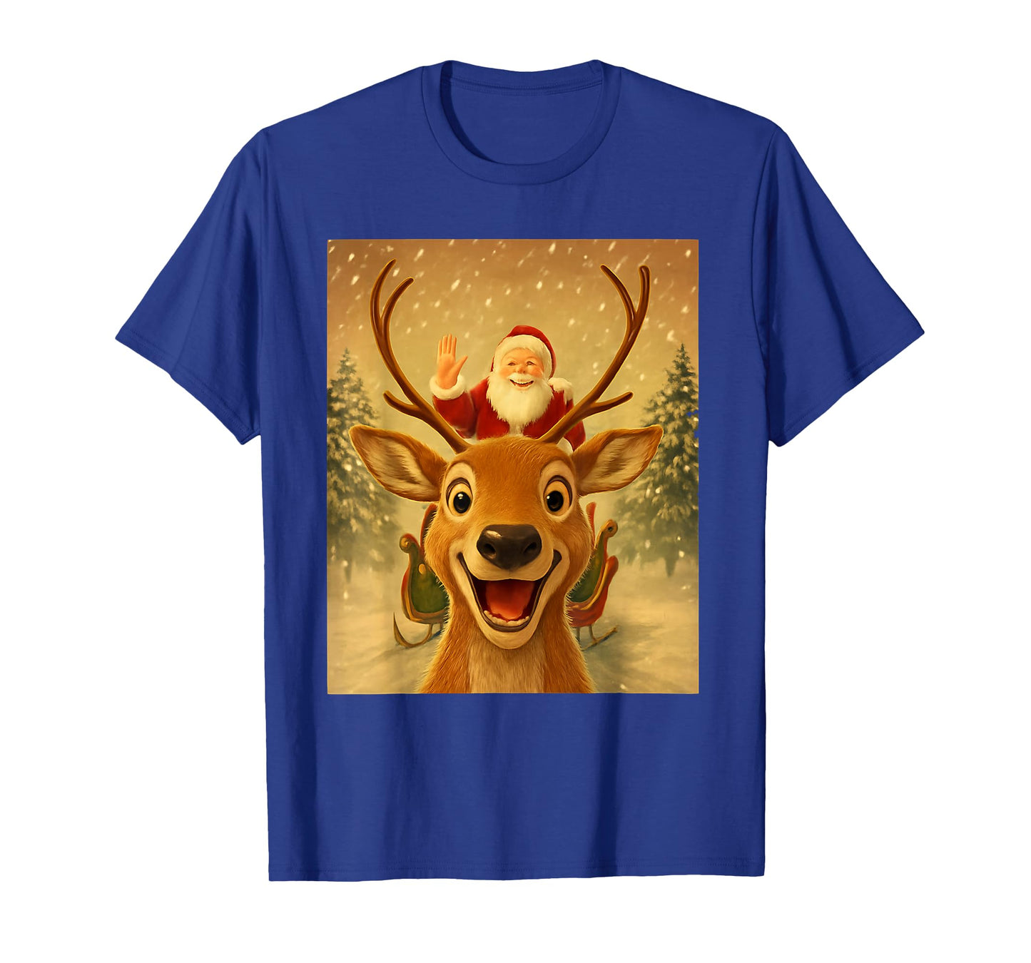 Funny Reindeer Selfie Santa Christmas for Men Women Kid T-Shirt