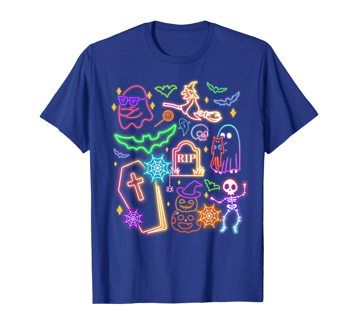 Funny Ghost Witch Skeleton Pumpkin Halloween Men Women Kids T-Shirt