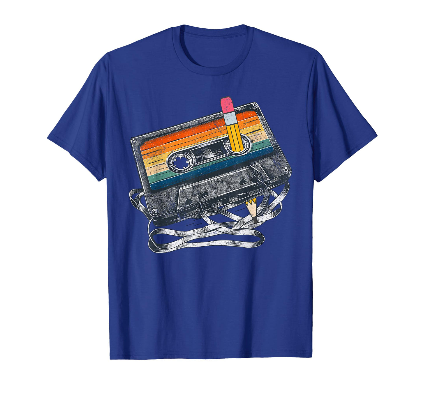 Retro 80s Cassette Tape Pencil 1980s Vintage Throwback Music T-Shirt