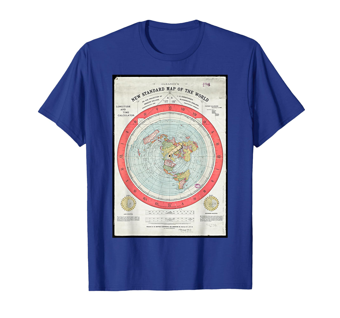 Gleason's new standard map of the world globe T-Shirt