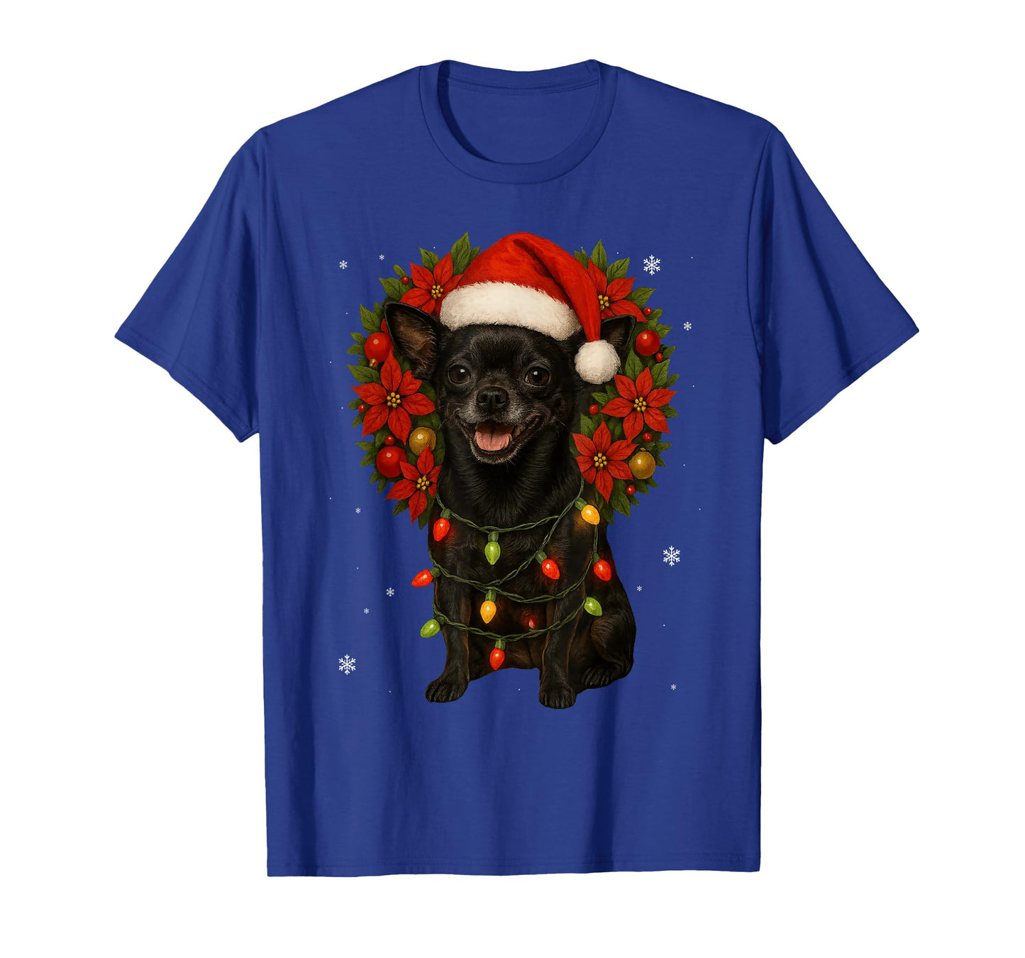 Christmas Chihuahua Dog Tree Mistletoe Wreath Xmas T-Shirt