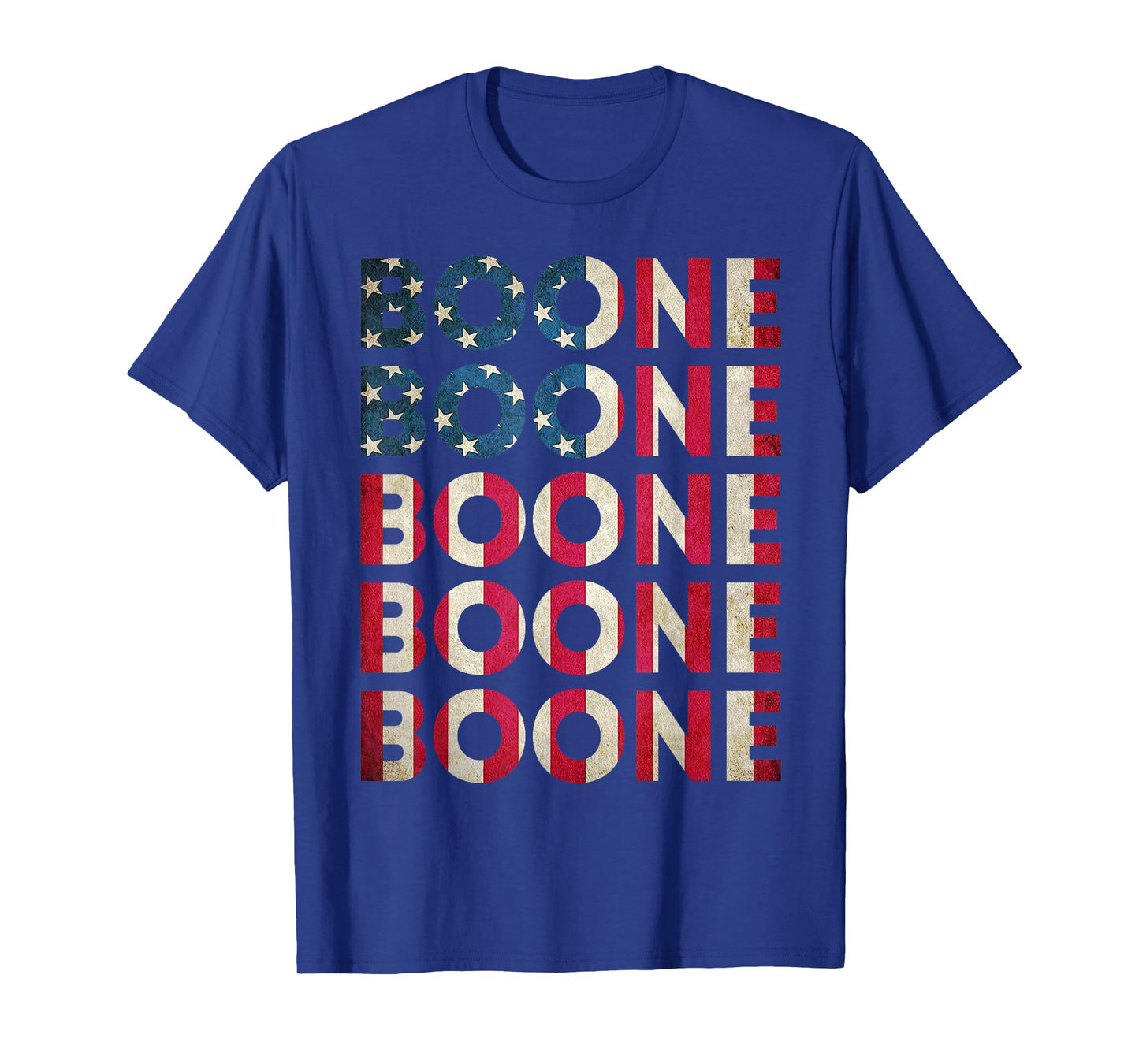 Boone Personalized Name Vintage Retro US Flag Woman Man T-Shirt