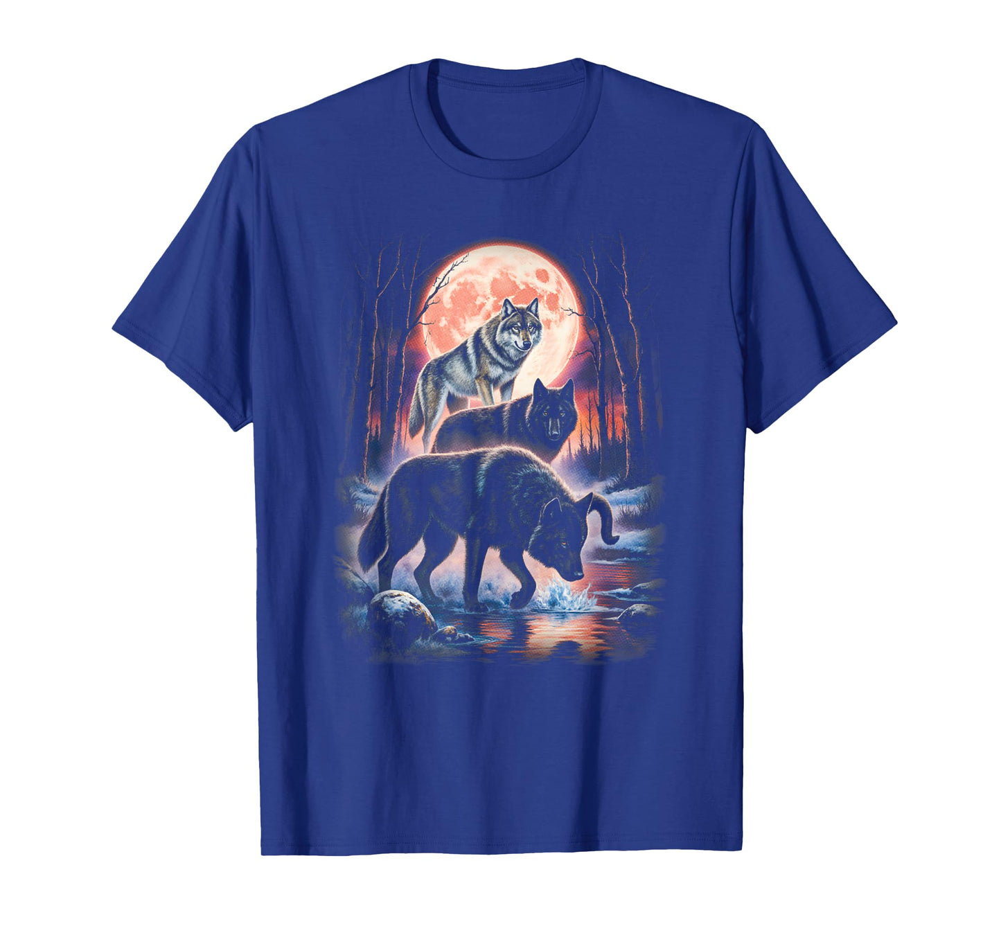 Wolf Howling at The Moon with Mystical Moon Vibes T-Shirt