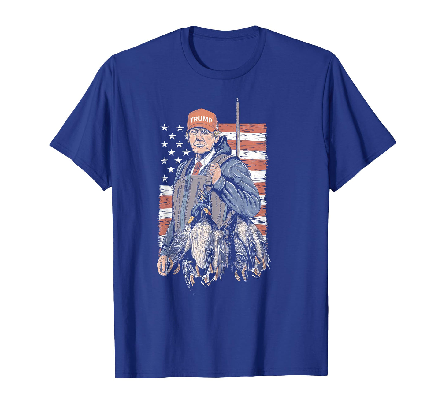 Duck Hunting Trump Camo Hello Hunting Season US Flag T-Shirt