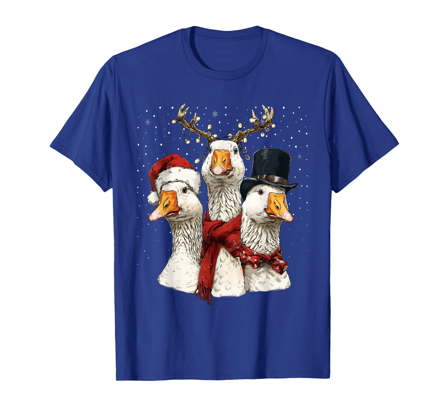 Funny Christmas Goose Holiday Santa Hat T-Shirt