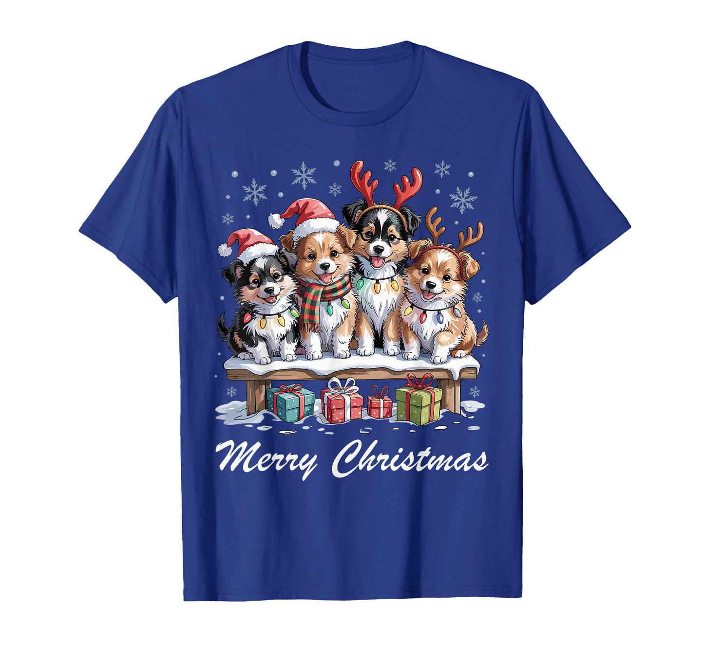 Sheltie Merry Christmas Funny Dog Lovers Men Women Holiday T-Shirt