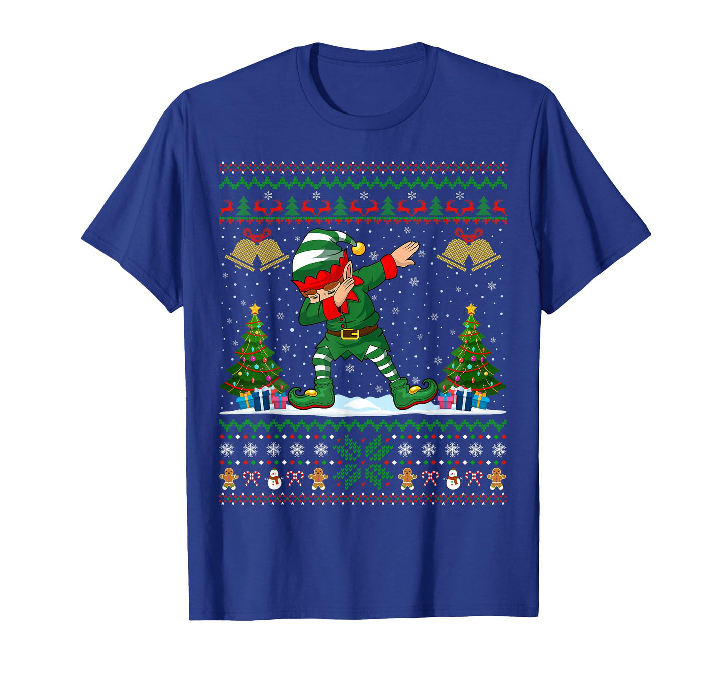 Family Matching Ugly Xmas Sweater Dabbing Elf Christmas T-Shirt