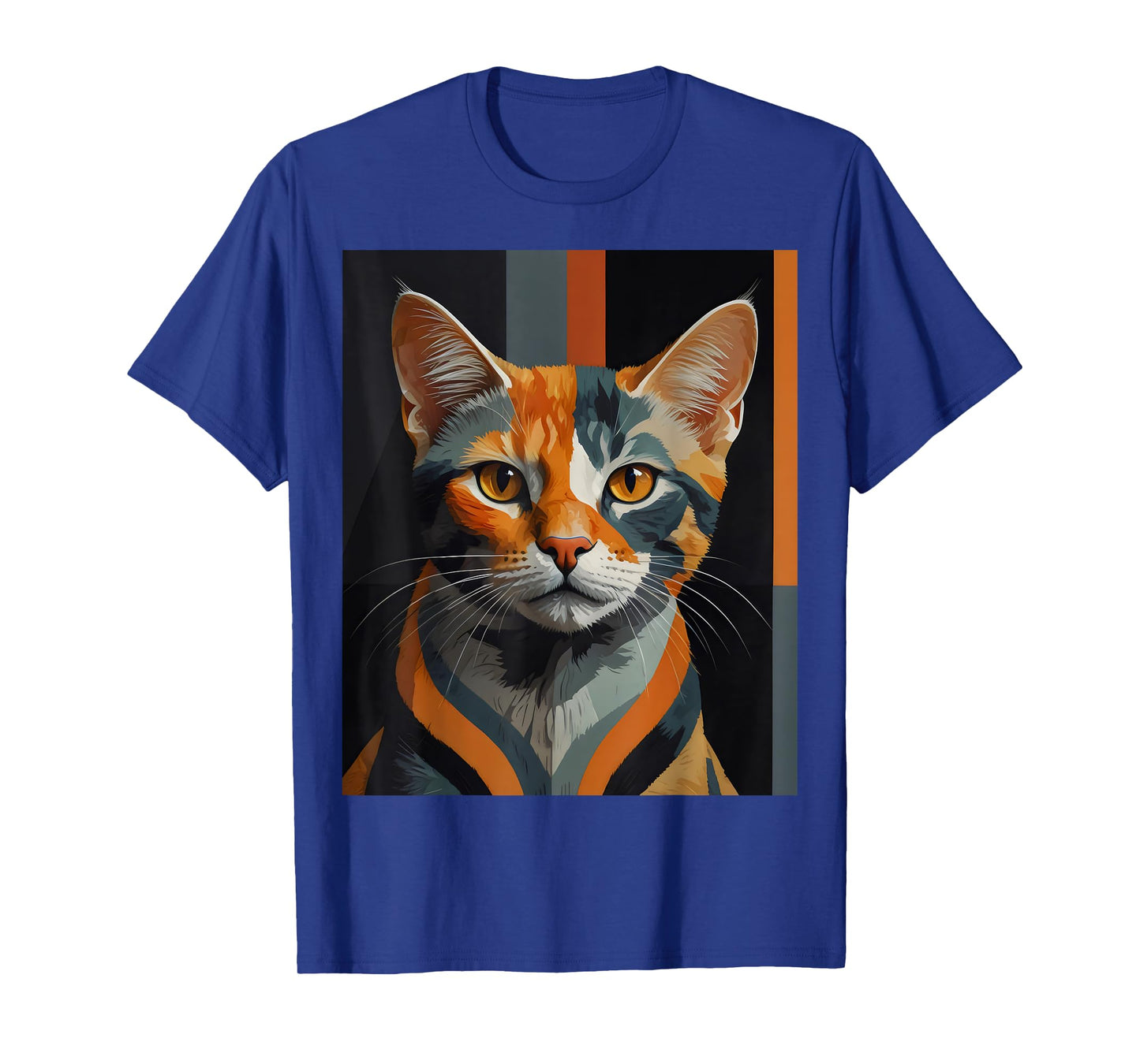 Geometric Feline Cat Abstract Cat Art For Cat Artwork Lovers T-Shirt