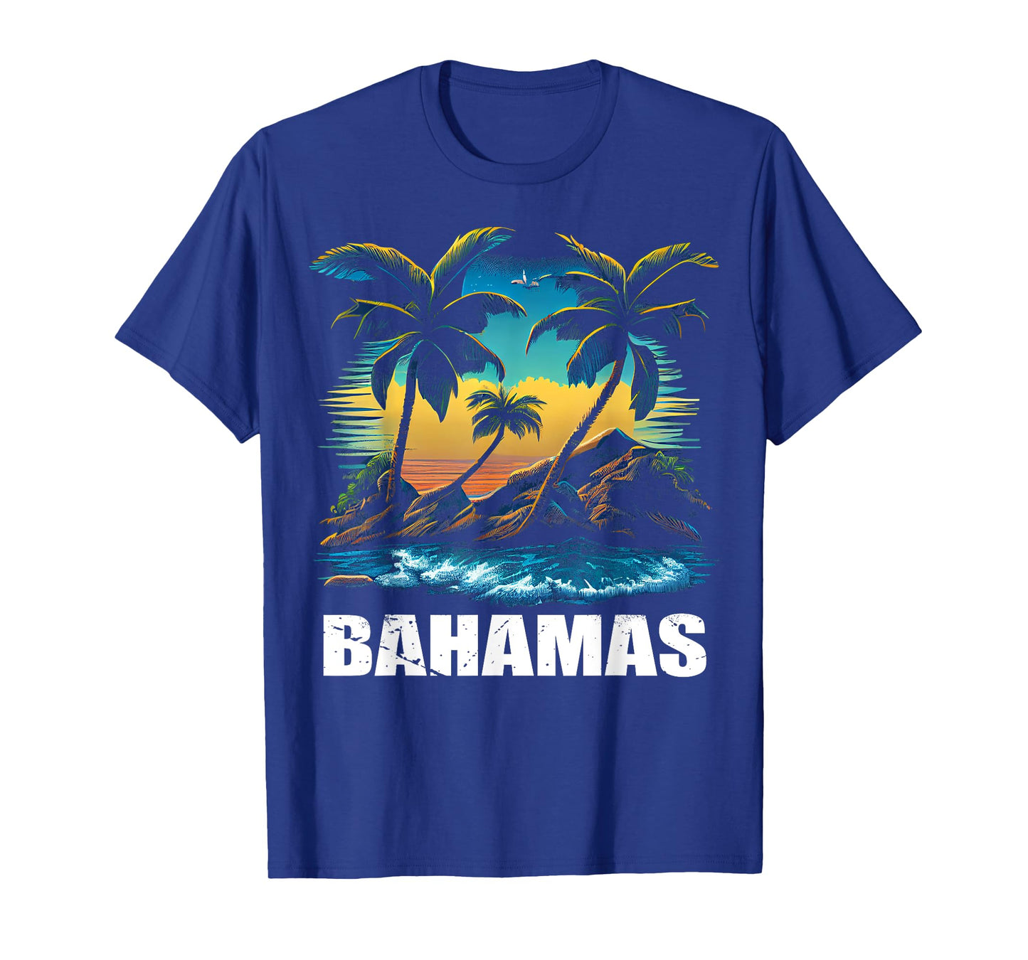 Retro Bahamas Sunset Vintage Vacation Souvenir T-Shirt