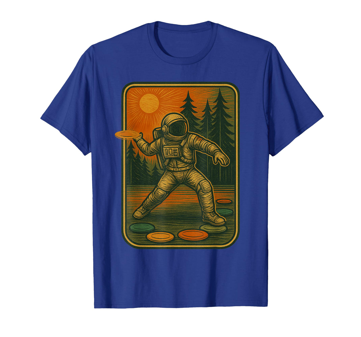 Disc Golf Astronaut Vintage Funny Astronaut Disc Golf T-Shirt