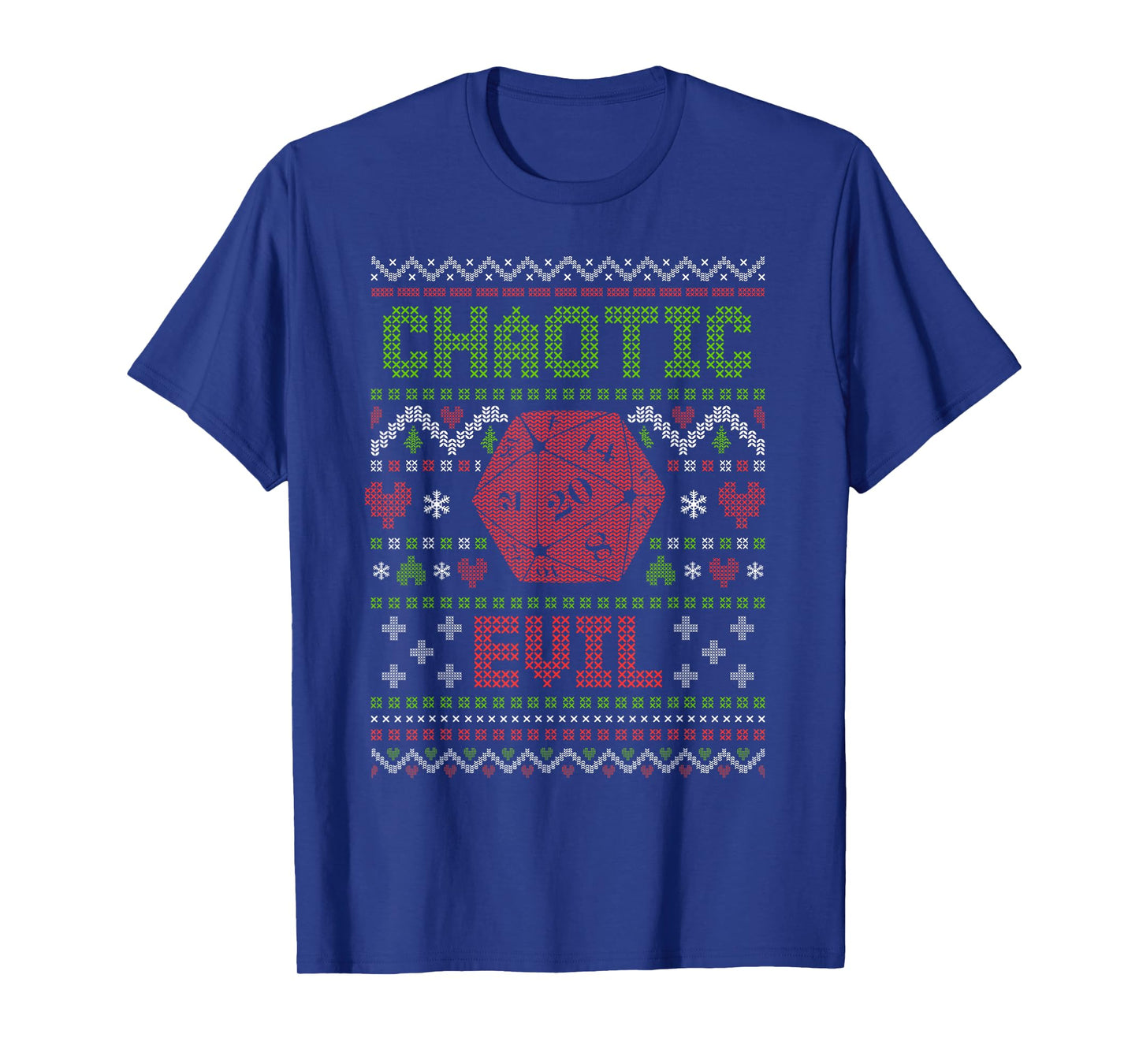 Funny RPG Gamer Ugly Christmas Sweater D20 Chaotic Evil T-Shirt