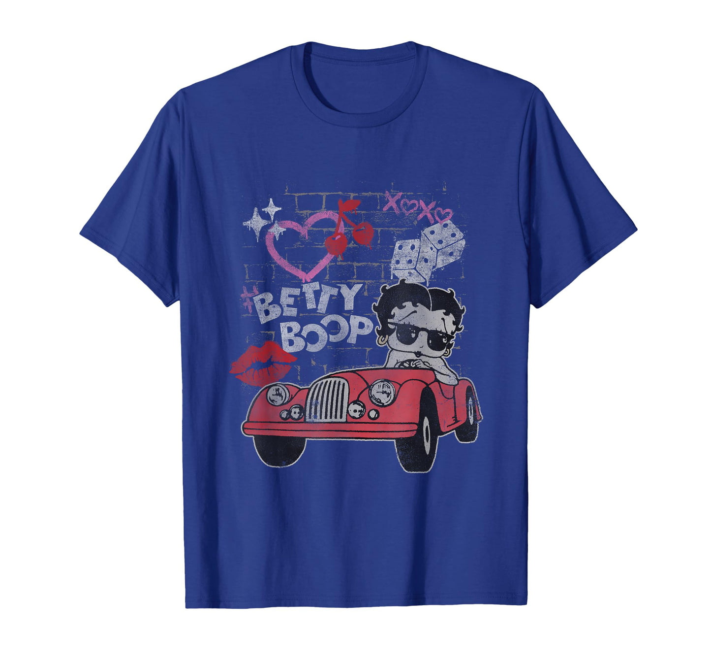 Betty Boop Kisses Distressed Heart Betty T-Shirt