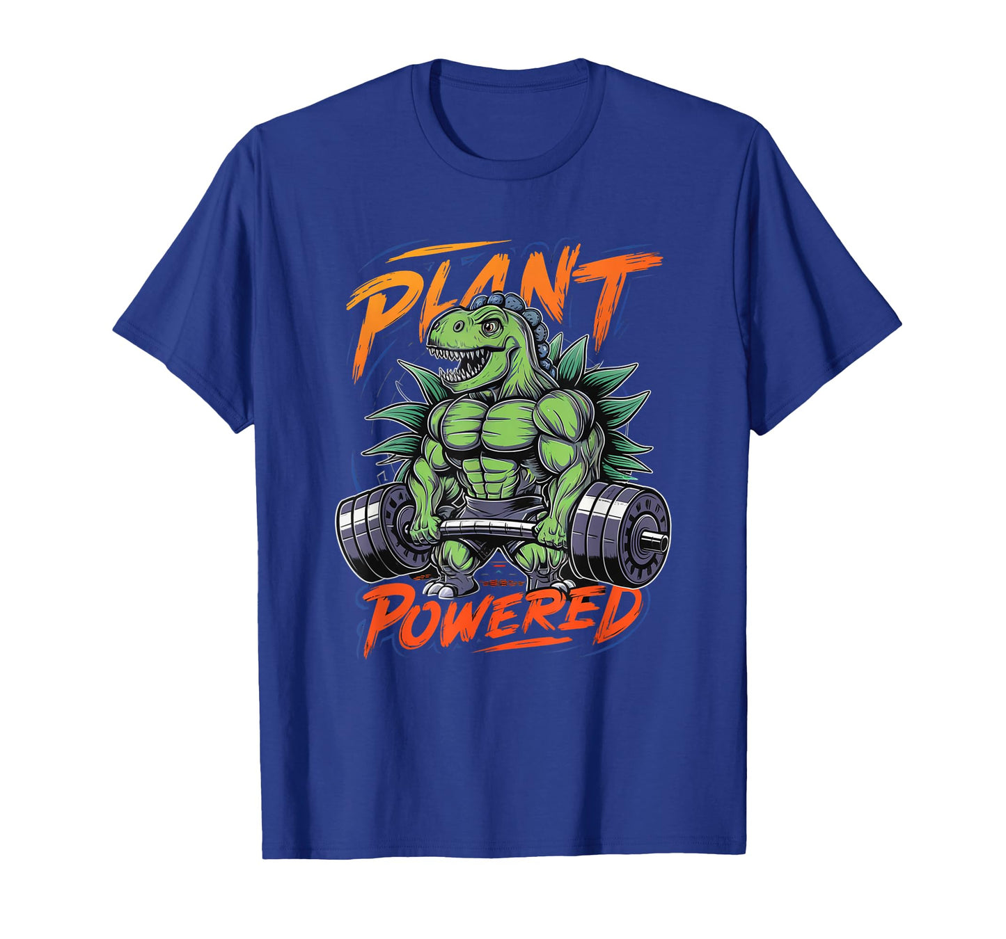 Plant Powered Dinosaur Vegan Powerlifting Gym Weightlifting T-Shirt