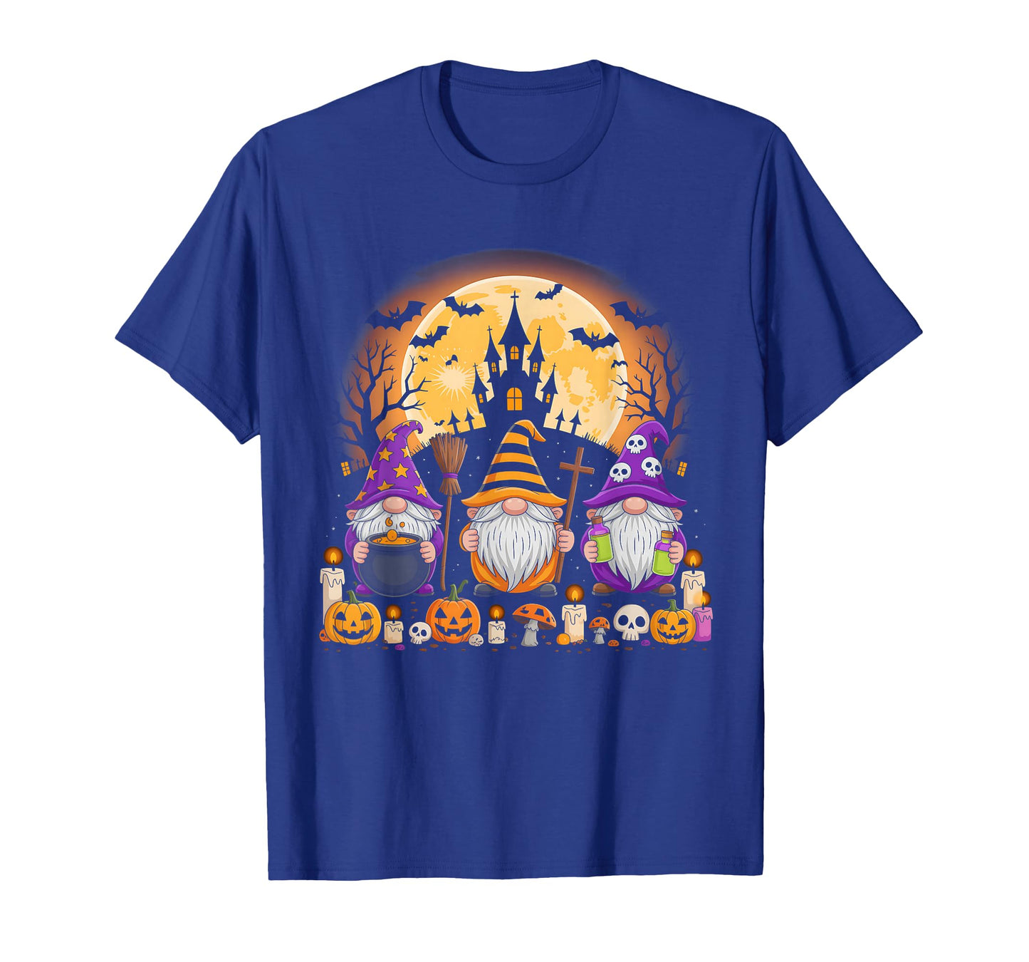 Funny Gnome Witch Pumpkin Autumn Fall Halloween T-Shirt