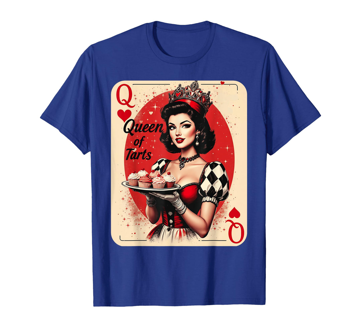 Queen Of Tarts Vintage Pin-Up Illustration Baker Cupcakes T-Shirt