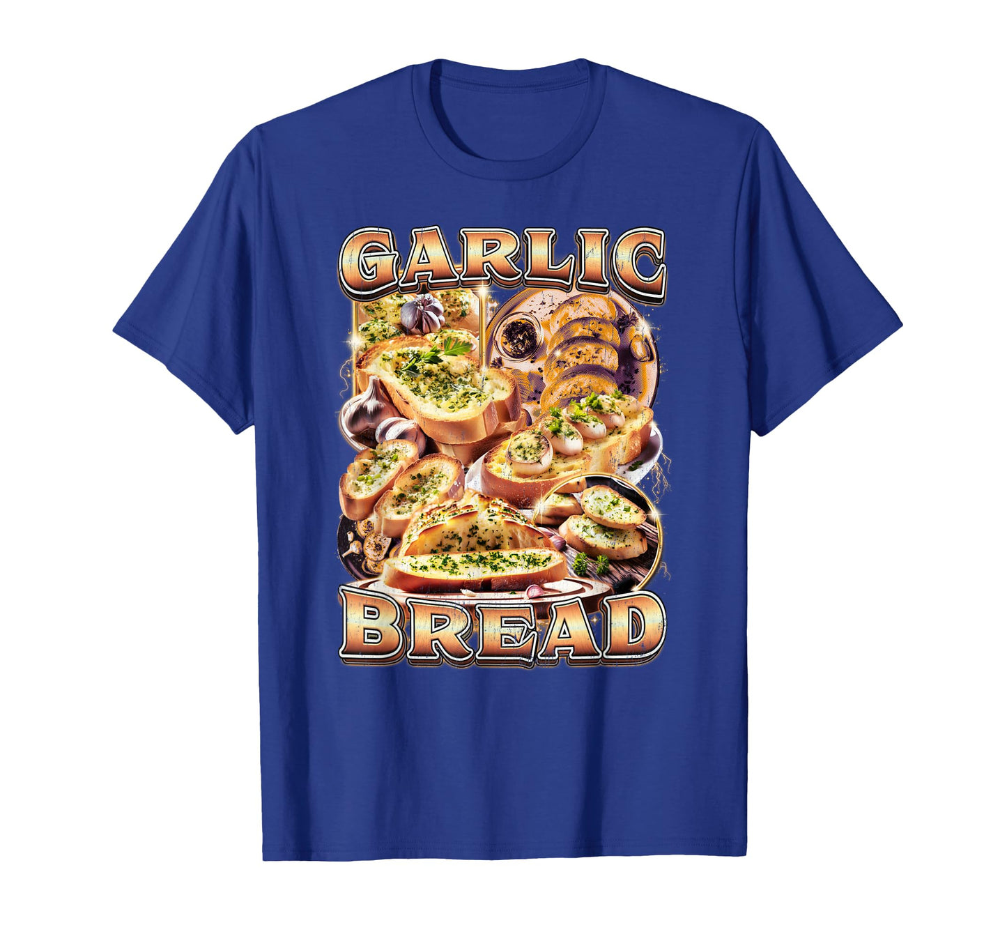 Bootleg Rap Style Garlic Bread Meme Food Ironic Vintage 90s T-Shirt