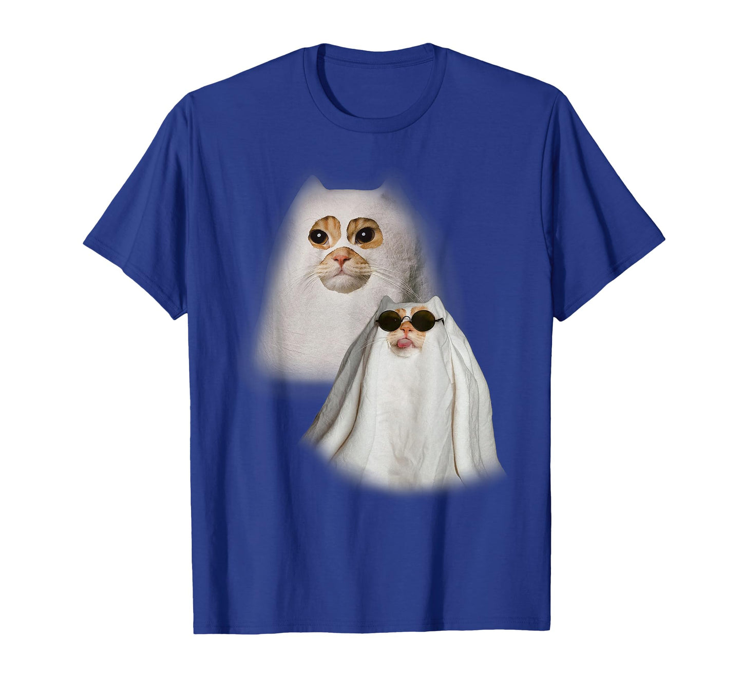 Ghost Cat Meme Funny Halloween Men Women Kids T-Shirt