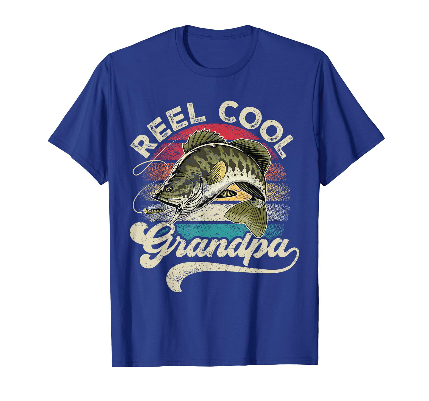 Reel Cool Grandpa Fishing Vintage Retro Father's Day Men Dad T-Shirt