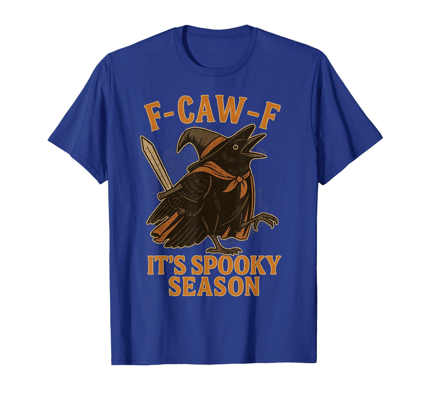 F CAW F It's Spooky Season Crow Dressed as Witch Halloween T-Shirt
