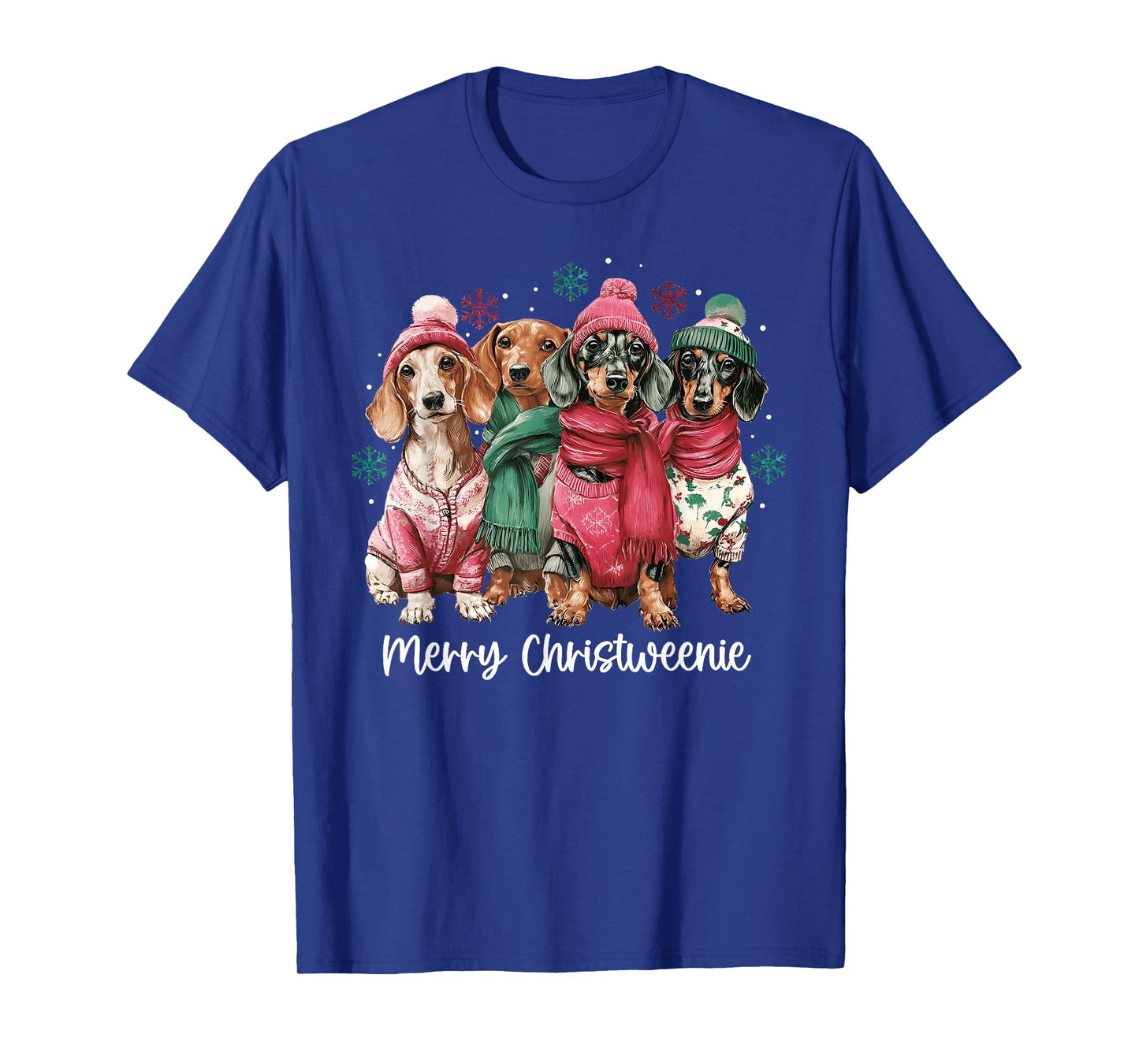 Merry Christmas Dachshund Dog Xmas Wiener Women Men Kids T-Shirt