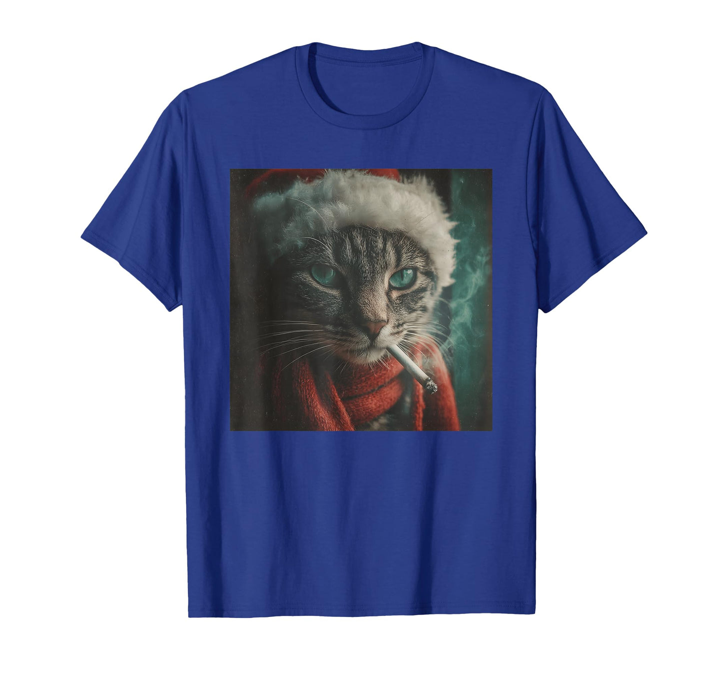 Santa Cat Cigarette Noir Holiday Winter Scarf Festive T-Shirt