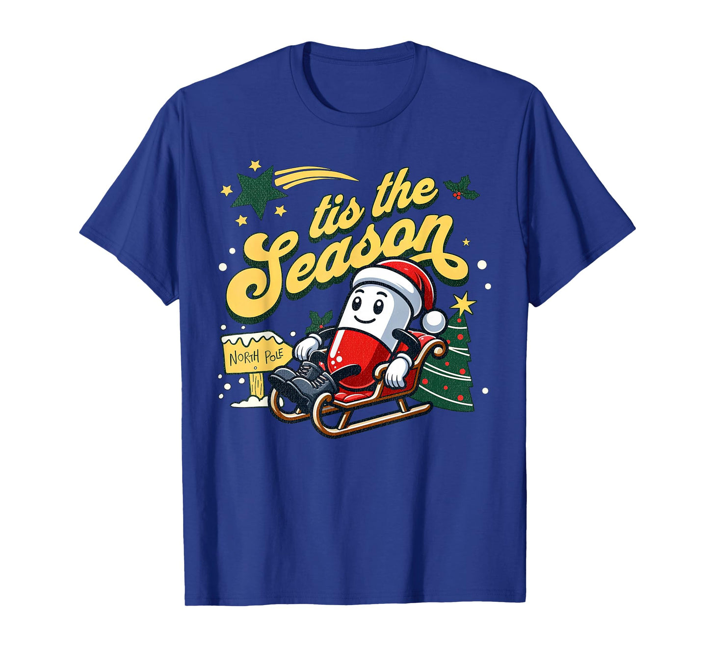 Tis The Season Pharmacy Christmas Pill Santa Pharmacist Tech T-Shirt