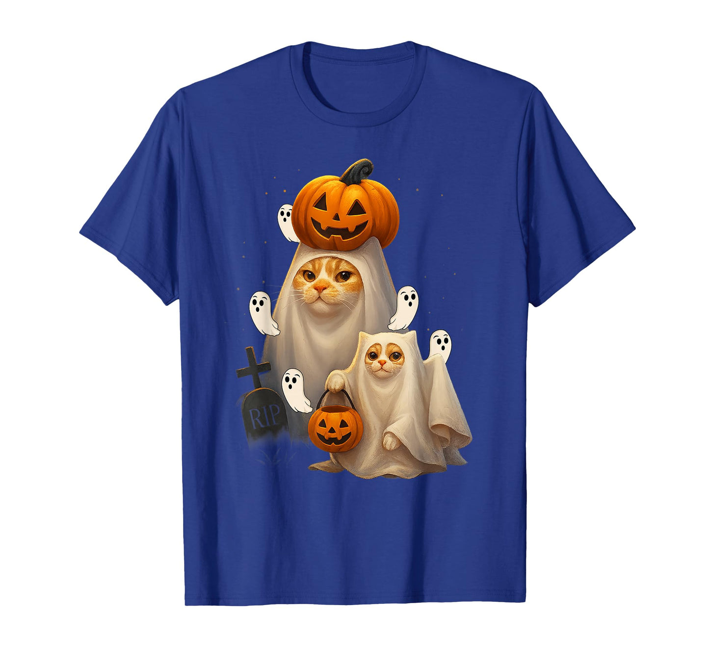Witch Cat Meme Halloween Funny Ghost Kitty Men Women T-Shirt