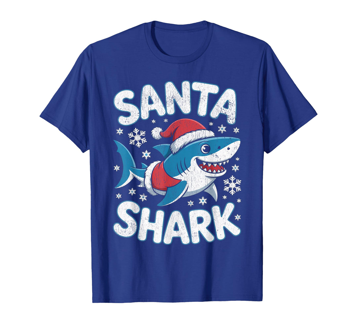 Funny Shark Santa Hat Christmas T-Shirt