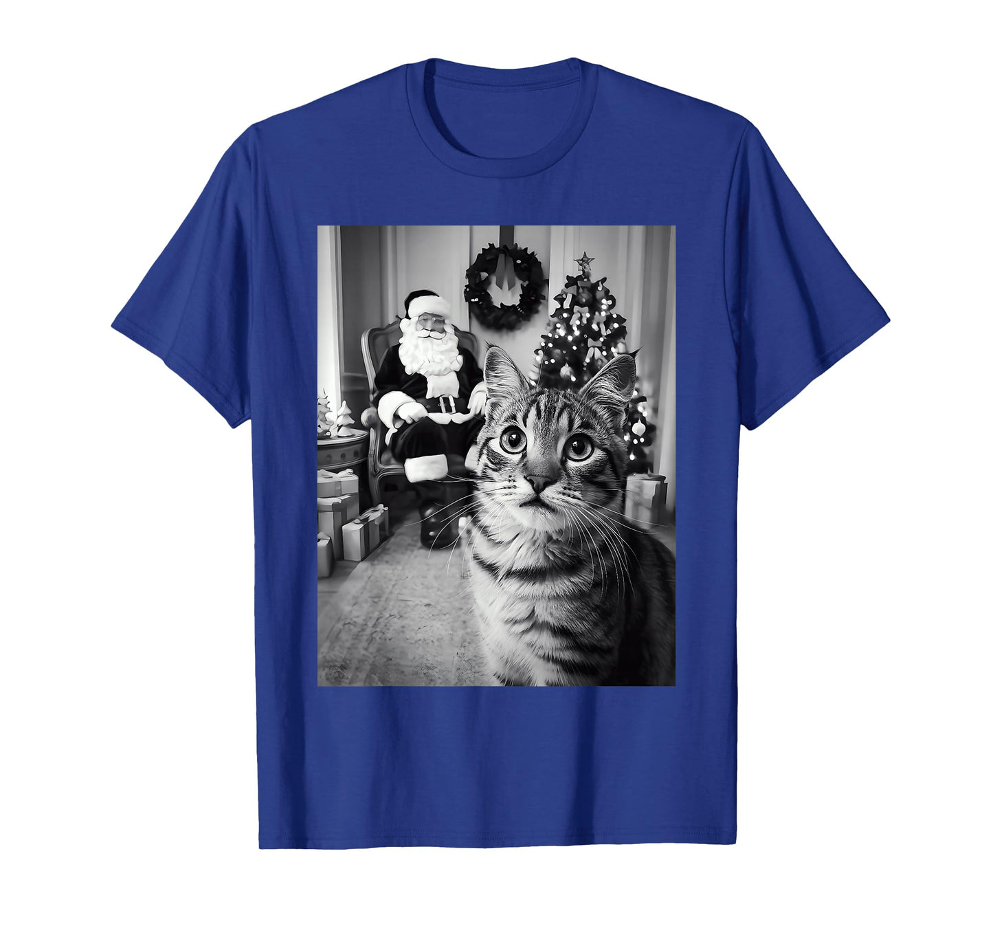 Christmas Santa Claus Merry X-Mas Funny Cat Selfie Cat Lover T-Shirt