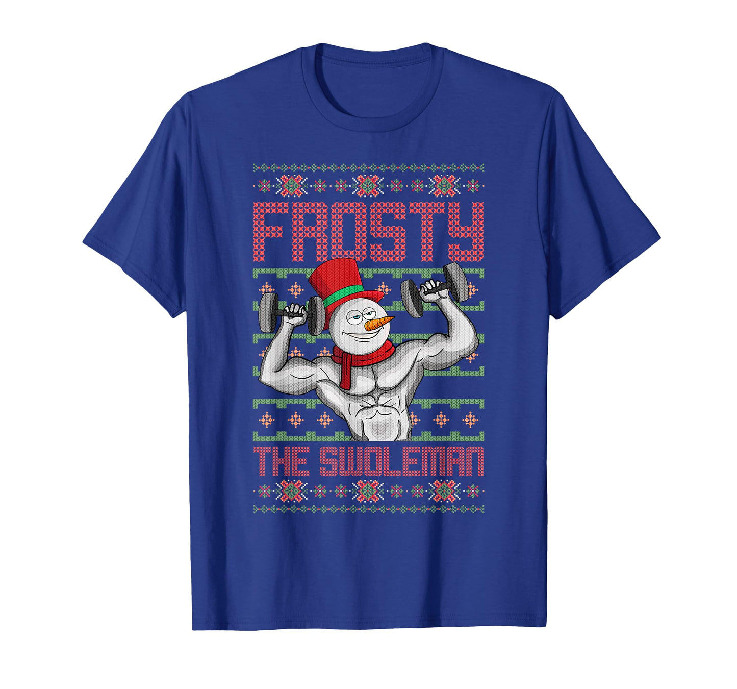 Frosty The Swoleman Snowman Workout Funny Christmas Gym T-Shirt