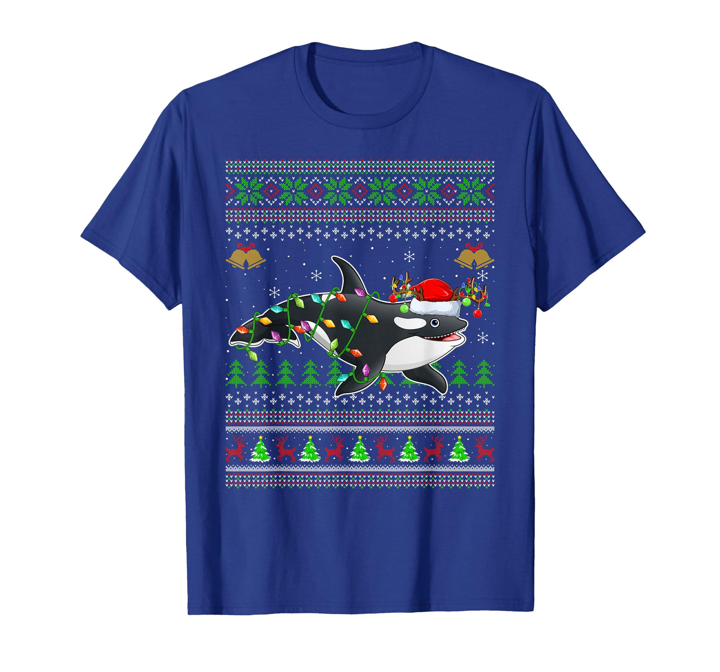 Orca Whale Ugly Christmas Sweaters Santa Sea Animal Xmas T-Shirt