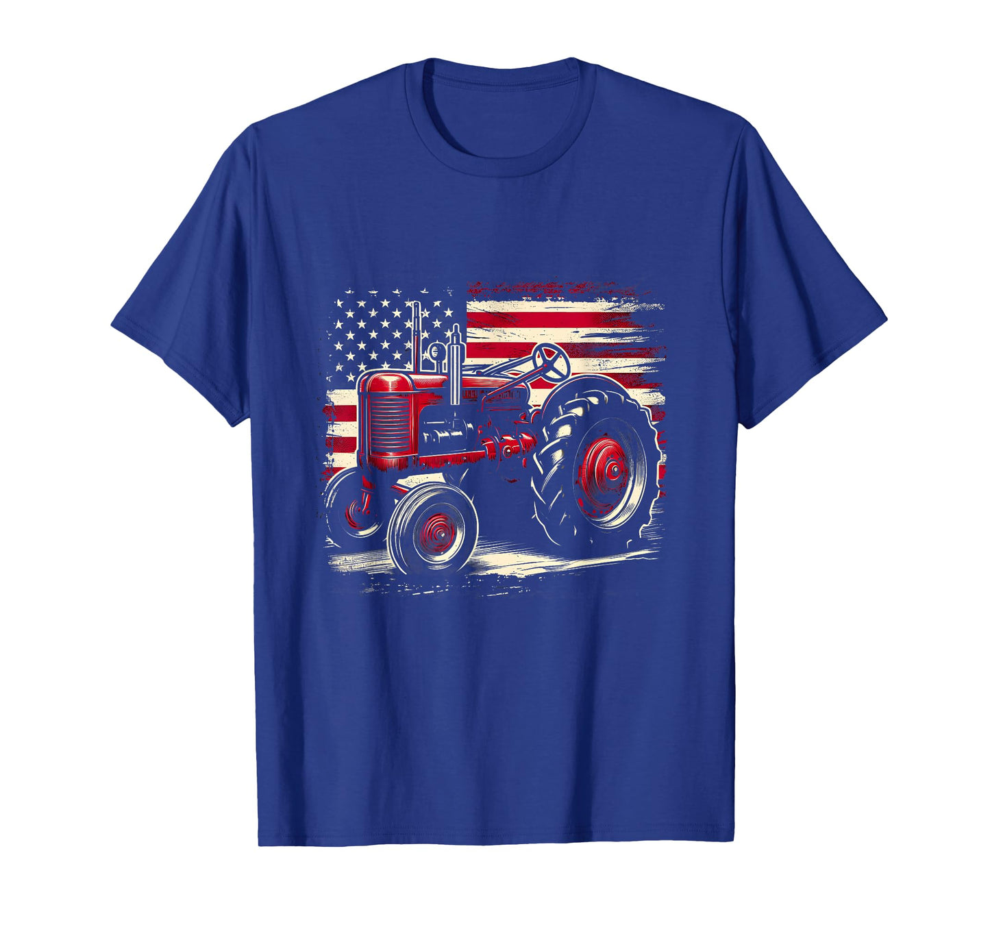 Old Farmall Cub Tractor American Flag Patriotic Farming Farm T-Shirt