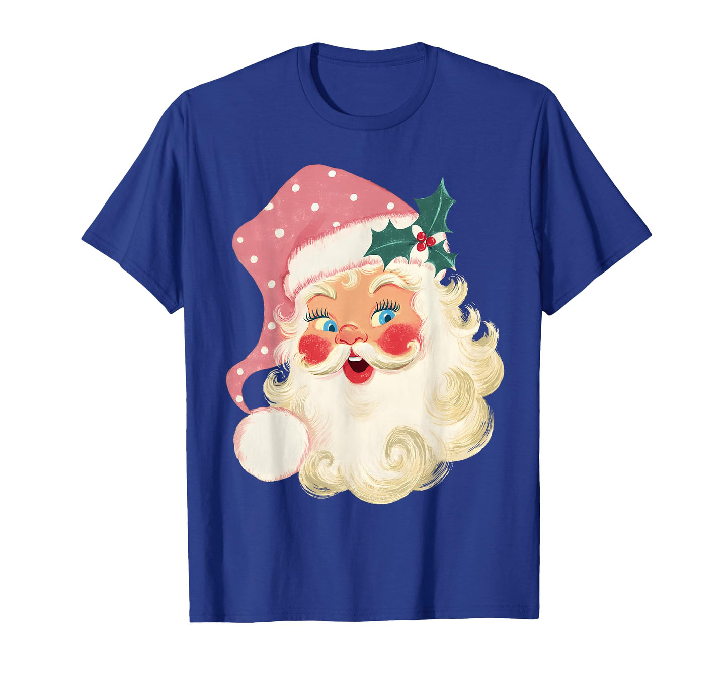 Vintage Retro Pink Santa Claus Christmas Xmas Men Women Kid T-Shirt