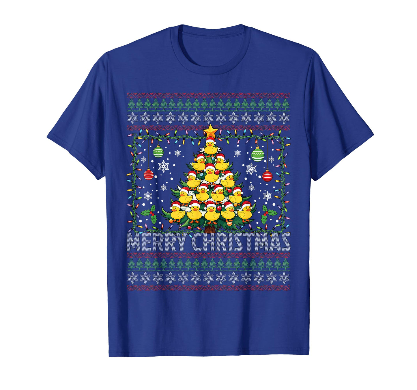 Ducks Christmas Tree Happy Christmas Funny Ugly Christmas T-Shirt