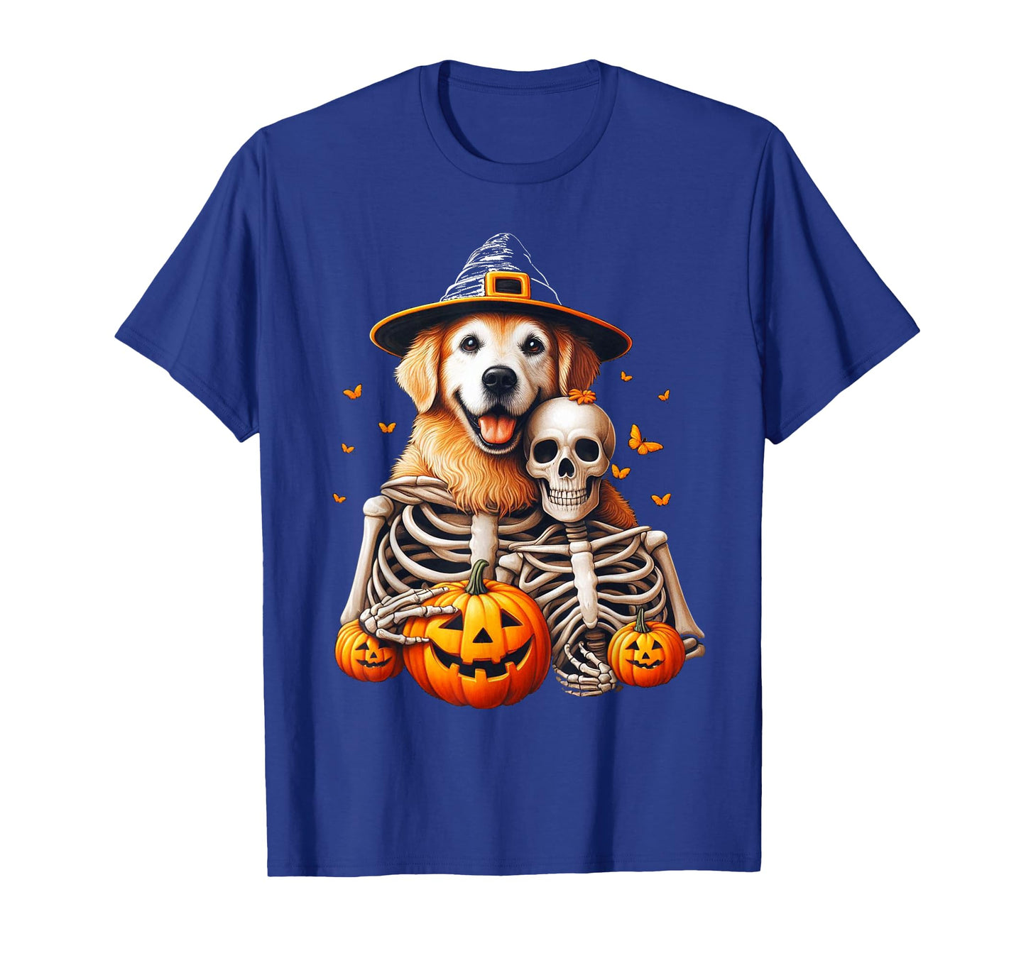 Golden Retriever Dog Costume Spooky Pumpkin Halloween T-Shirt
